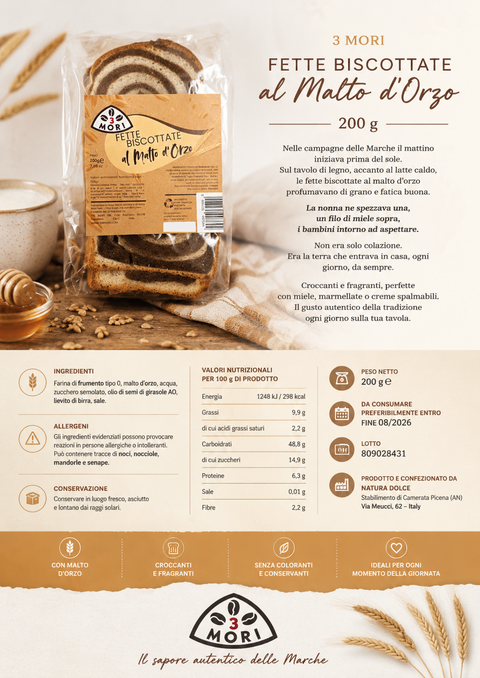Fette Biscottate con Malto d’Orzo – 200 g